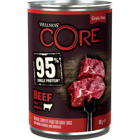 Produktbild von Wellness Core Adult 95% Single Protein Rind & Brokkoli - 6 x 400 g