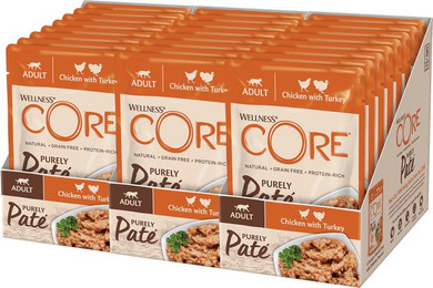Produktbild von Wellness Core Cat Adult Purely Paté Huhn & Pute - 48 x 85 g