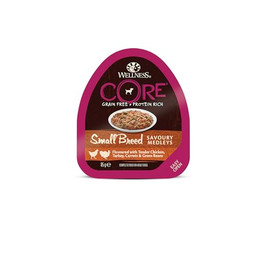 Produktbild von Wellness CORE Small Breed Savoury Medleys Hühnerfleisch, Putenfleisch, Möhren & grüne Bohnen - 12 x 85 g