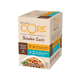 Produktbild von Wellness CORE Tender Cuts Hühnchen Selection Mix Nassfutter für Katzen - 6 x 85 g