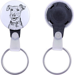 Produktbild von Welsh Terrier, Welshie, Daeargi Cymreig - keychain with a dog portrait, pendant with the brand's own Art-Dog graphics