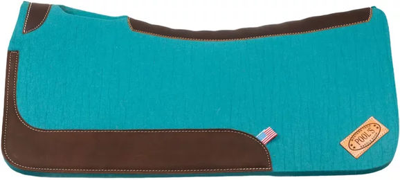 Produktbild von Western-Filz-Sattelpad für Pferde mit Lederverstärkung Pool's