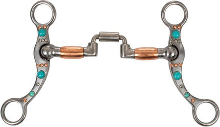 Produktbild von Western-Snaffel für Pferde aus Eisen mit Kupferrollen und Perlen Pool's