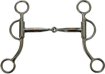 Produktbild von Western Snaffle für Pferde aus Edelstahl mit kurzen Stangen und Kupfereinsätzen Pool's