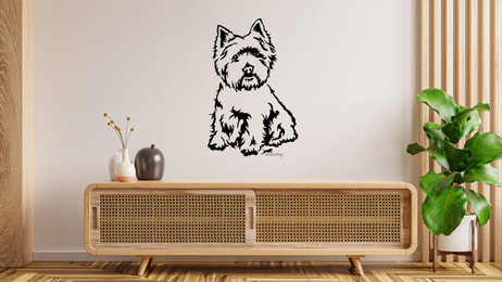 Produktbild von Westie West Highland White Terrier Wandtattoo Wandsticker Wandaufkleber Wanddekoration