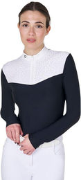 Produktbild von Wettkampf-Polo für Damen Equestro Black Label Strass