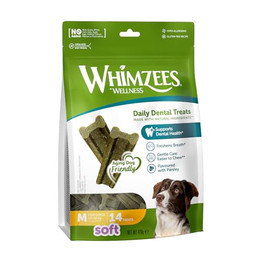 Produktbild von Whimzees by Wellness Soft Snacks zum Sonderpreis! - Größe M: für mittelgroße Hunde (12-18 kg, 14 Stück)