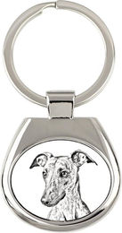 Produktbild von Whippet - Schlüsselanhänger mit Hund, Schlüsselanhänger mit Aufdruck, personalisierter Anhänger der Marke Art-Dog silber