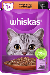 Produktbild von Whiskas  1+ 85 Gramm in Sauce Katzennassfutter 28 x 85 Gramm Geflügel