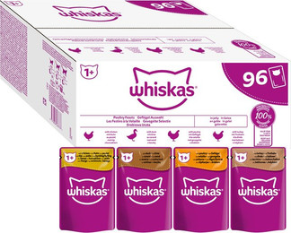Produktbild von Whiskas 1+ Adult Frischebeutel Geflügelauswahl in Gelee - 96 x 85 g