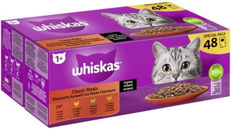 Produktbild von Whiskas 1+ Adult Frischebeutel Klassische Auswahl - 144 x 85 g