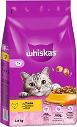 Produktbild von Whiskas 1+ Adult Katzen Trockenfutter mit Huhn - 3,8 kg