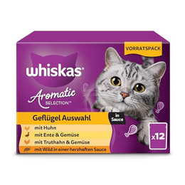 Produktbild von Whiskas 1+ Aromatic Selection Geflügel in Sauce - 48 x 85 g