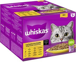 Whiskas 1+ Geflügel Auswahl in Sauce Katzenfutter - 24 x 85 g – Bild 1 von 3