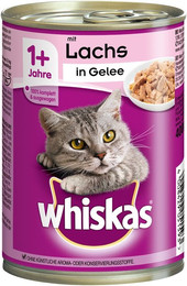 Produktbild von Whiskas 1+ in Gelee 400 Gramm Katzennassfutter 24 x 400 Gramm Lachs