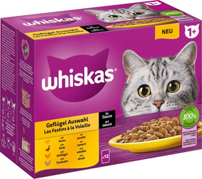 Produktbild von Whiskas 1+ Katzenfutter Geflügelauswahl in Sauce - 12 x 85 g