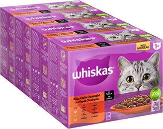 Produktbild von Whiskas 1+ Katzennassfutter Klassische Auswahl in Sauce - 12 x 85 g