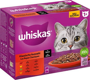Produktbild von Whiskas 1+ Klassische Auswahl in Sauce Katzenfutter - 12 x 85 g