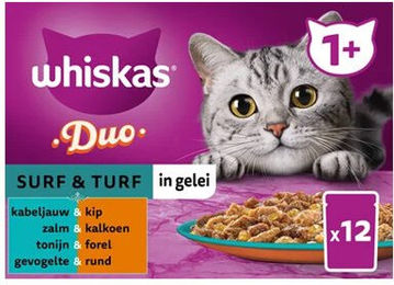 Whiskas 1+ Nassfutter - Duo - Surf & Turf in Gelee - 24 x 85 gram – Bild 1 von 2