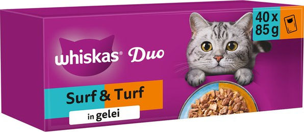 Whiskas 1+ Nassfutter - Duo Surf & Turf in Gelee - 40 x 85 g – Bild 1 von 2