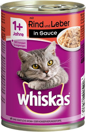 Produktbild von Whiskas 1+ Terrine in Sauce 400 Gramm Katzennassfutter 12 x 400 Gramm Rind und Leber