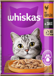 Produktbild von Whiskas 1+ Terrine in Sauce 400 Gramm Katzennassfutter 24 x 400 Gramm Geflügel