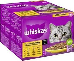 Produktbild von Whiskas 7+ Geflügel Auswahl in Sauce Senior Katzenfutter - 24 x 85 g