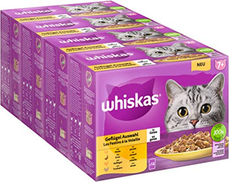 Produktbild von Whiskas 7+ Katzenfutter Geflügel Auswahl in Gelee - 48 x 85 g