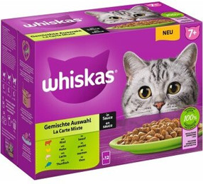 Produktbild von Whiskas 7+ Katzennassfutter Gemischte Auswahl in Sauce - 12 x 85 g