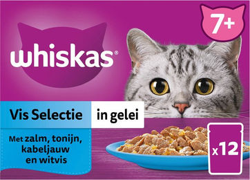 Whiskas 7+ Nassfutter - Auswahl in Gelee - Fisch - 12 x 85 g – Bild 1 von 2