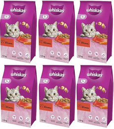 Produktbild von Whiskas Adult 1+ Katzentrockenfutter mit Rind - 6 x 1,4 kg