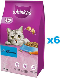 Produktbild von Whiskas Adult 1+ Katzentrockenfutter mit Thunfisch - 6 x 1,4 kg