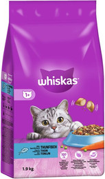 Produktbild von Whiskas Adult 1+ Thunfisch Katzentrockenfutter Sparpaket 2 x 1,9 Kilogramm