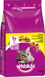 Whiskas Adult 1+ Trockenfutter mit Huhn - 1,9 kg – Bild 1 von 7