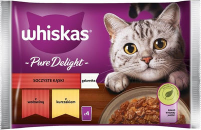 Produktbild von WHISKAS Adult Katzenfutter mit Rind und Huhn - 20 x 85 g