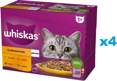 Produktbild von WHISKAS Adult Nassfutter Geflügel in Gelee - 48 x 85 g