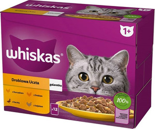 Produktbild von Whiskas Adult Nassfutter mit Geflügel in Gelee - 12 x 85 g