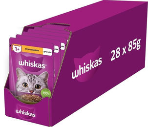 Produktbild von WHISKAS Adult Nassfutter mit Huhn in Gelee - 28 x 85 g