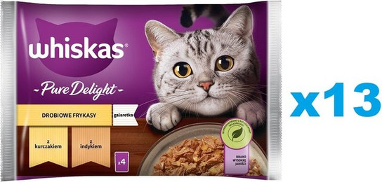 Produktbild von WHISKAS Adult Pure Delight Geflügel Ragout in Gelee mit Huhn und Truthahn - 52 x 85 g