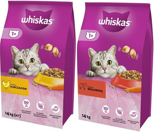 Produktbild von WHISKAS Adult Rind und Karotte Katzentrockenfutter - 14 kg