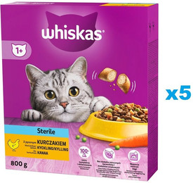 Produktbild von Whiskas Adult Sterile 1+ Trockenfutter mit Huhn - 4 x 800 g