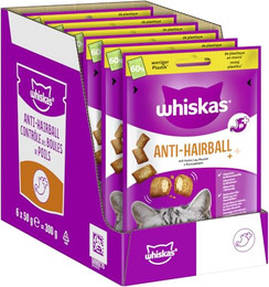 Produktbild von WHISKAS Anti-Hairball Leckerlis für adulte Katzen - 6 x 50 g