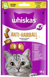 Produktbild von Whiskas Anti-Hairball Snacks Huhn - 6 x 50 g