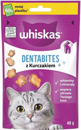 Produktbild von WHISKAS Dentabites Huhn Zahnpflege für Katzen - 3 x 40 g