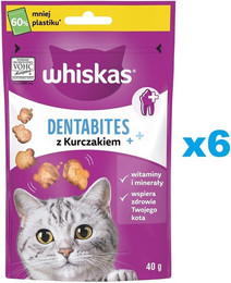 Produktbild von WHISKAS Dentabites Zahnpflege für adulte Katzen - 6 x 40 g