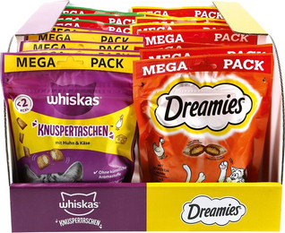 Produktbild von Whiskas / Dreamies Katzensnack Mega Pack 180 g, verschiedene Sorten, 16er Pack