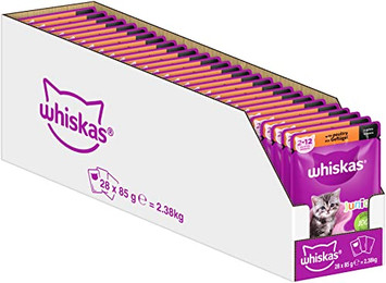 Produktbild von Whiskas Junior Katzenfutter Geflügel in Sauce - 28 x 85 g
