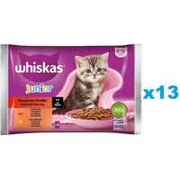 Produktbild von Whiskas Junior Katzennassfutter mit Rind und Huhn in Sauce - 52 x 85 g