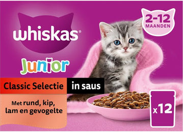 Whiskas Junior Nassfutter - Classic Selection in Sauce - 12 x 85g – Bild 1 von 2