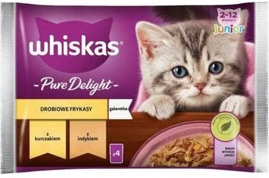 Produktbild von Whiskas Junior Pure Delight Geflügel Ragout in Gelee mit Huhn und Truthahn - 20 x 85 g